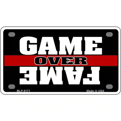 Game Over Fame Metal Novelty License Plate 4" x 2.2" (MLP)