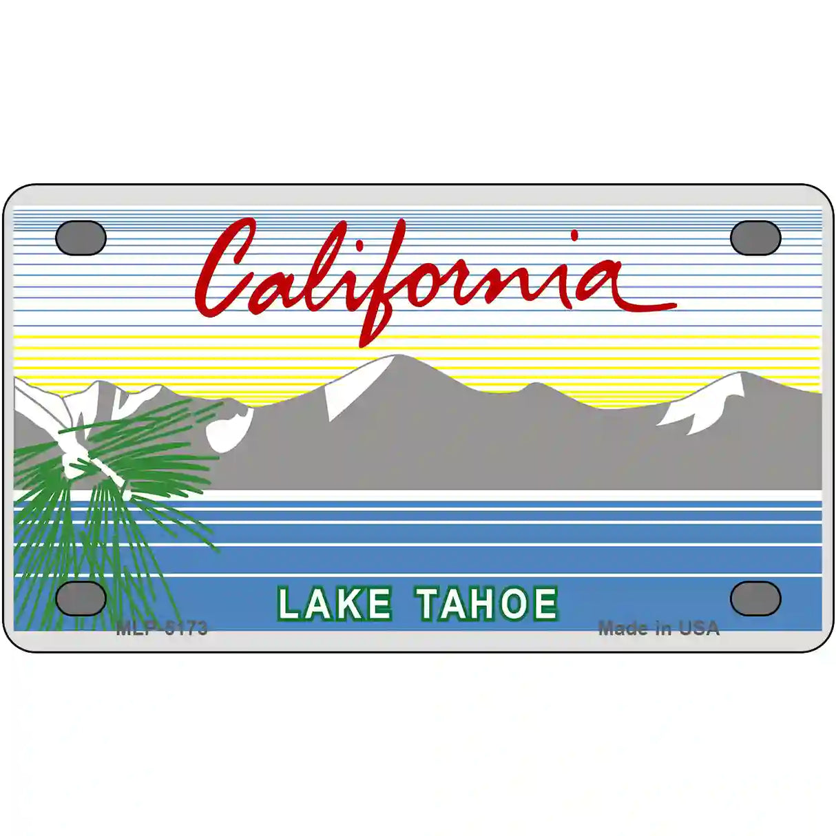 California Lake Tahoe Novelty State Blank Metal License Plate 4" x 2.2" (MLP)