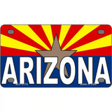 Arizona Flag White Arizona Metal Novelty License Plate Sign 4" x 2.2" (MLP)