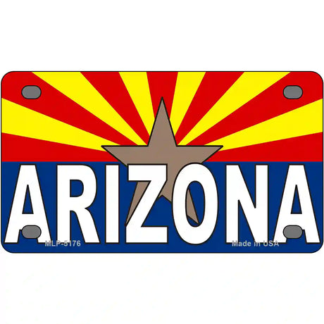 Arizona Flag White Arizona Metal Novelty License Plate Sign 4" x 2.2" (MLP)