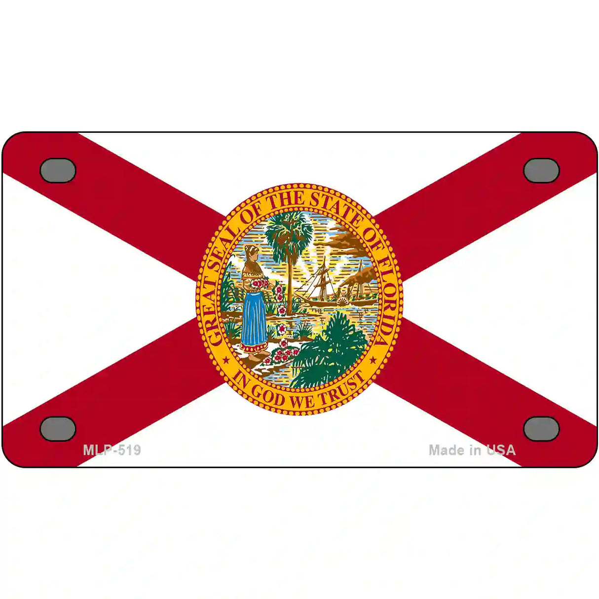 Florida State Flag Metal Novelty License Plate 4" x 2.2" (MLP)