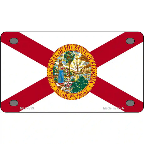 Florida State Flag Metal Novelty License Plate 4" x 2.2" (MLP)