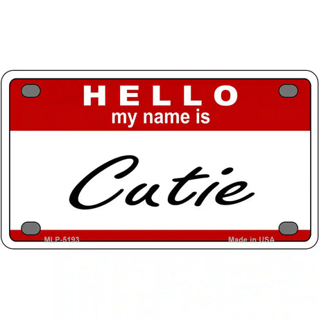 Cutie Metal Novelty License Plate 4" x 2.2" (MLP)