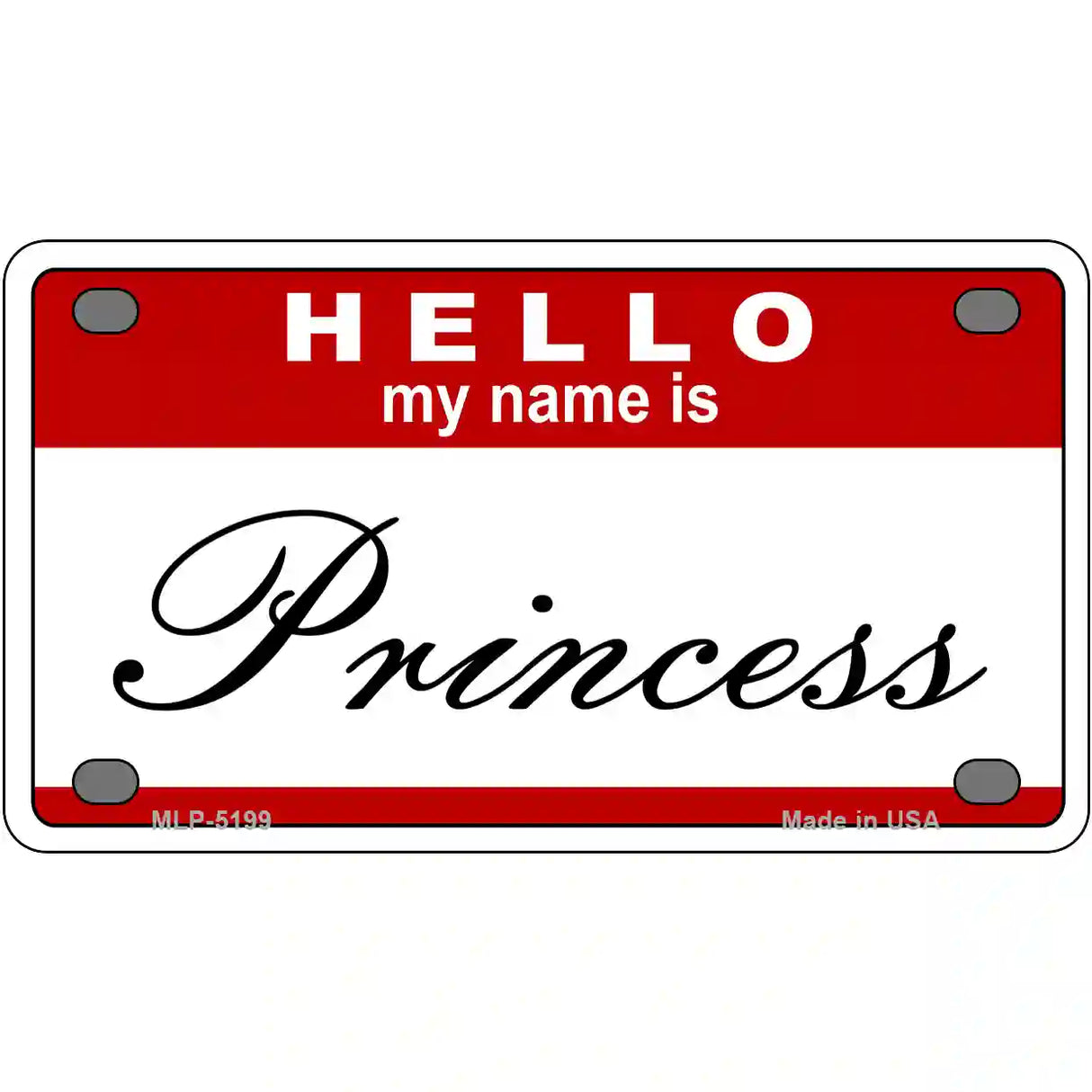 Princess Metal Novelty License Plate 4" x 2.2" (MLP)