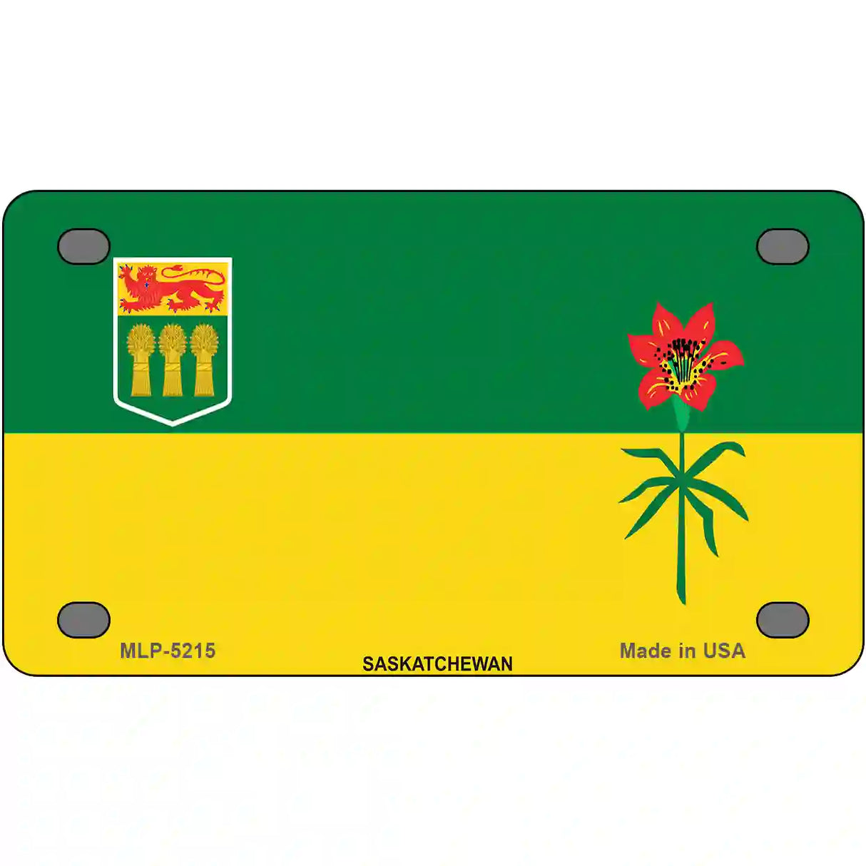 Saskatchewan Flag Metal Novelty License Plate 4" x 2.2" (MLP)