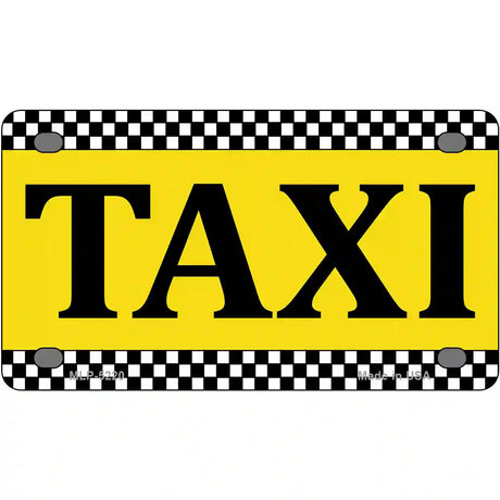 Taxi Metal Novelty License Plate 4" x 2.2" (MLP)