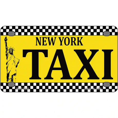 New York Taxi Metal Novelty License Plate 4" x 2.2" (MLP)