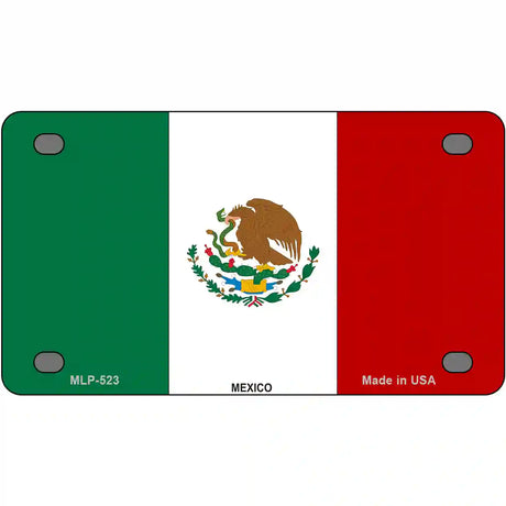 Mexico Flag Metal Novelty License Plate 4" x 2.2" (MLP)