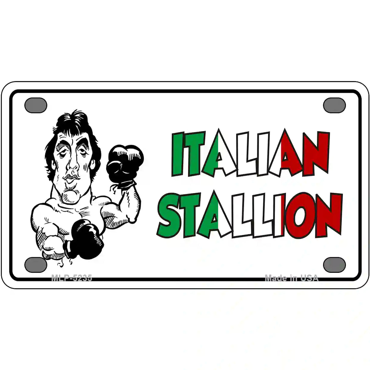 Italian Stallion Novelty Metal License Plate 4" x 2.2" (MLP)