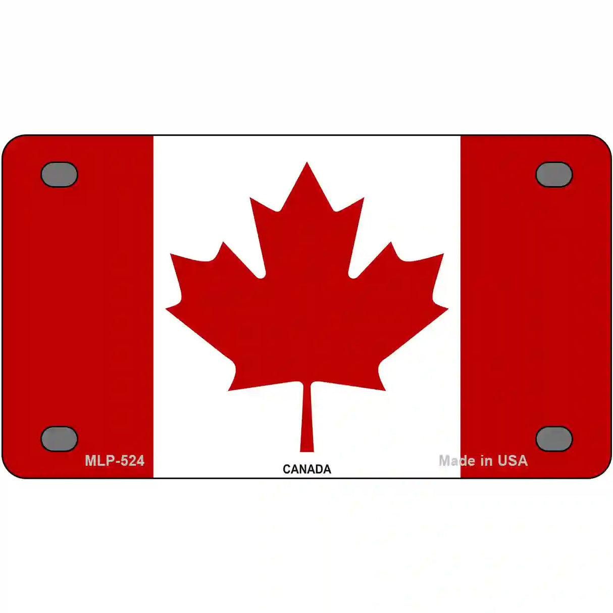 Canadian Flag Metal Novelty License Plate 4" x 2.2" (MLP)