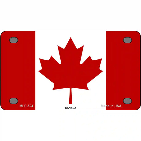 Canadian Flag Metal Novelty License Plate 4" x 2.2" (MLP)