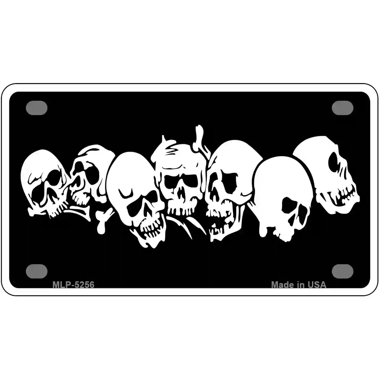 Skulls Novelty Metal License Plate 4" x 2.2" (MLP)