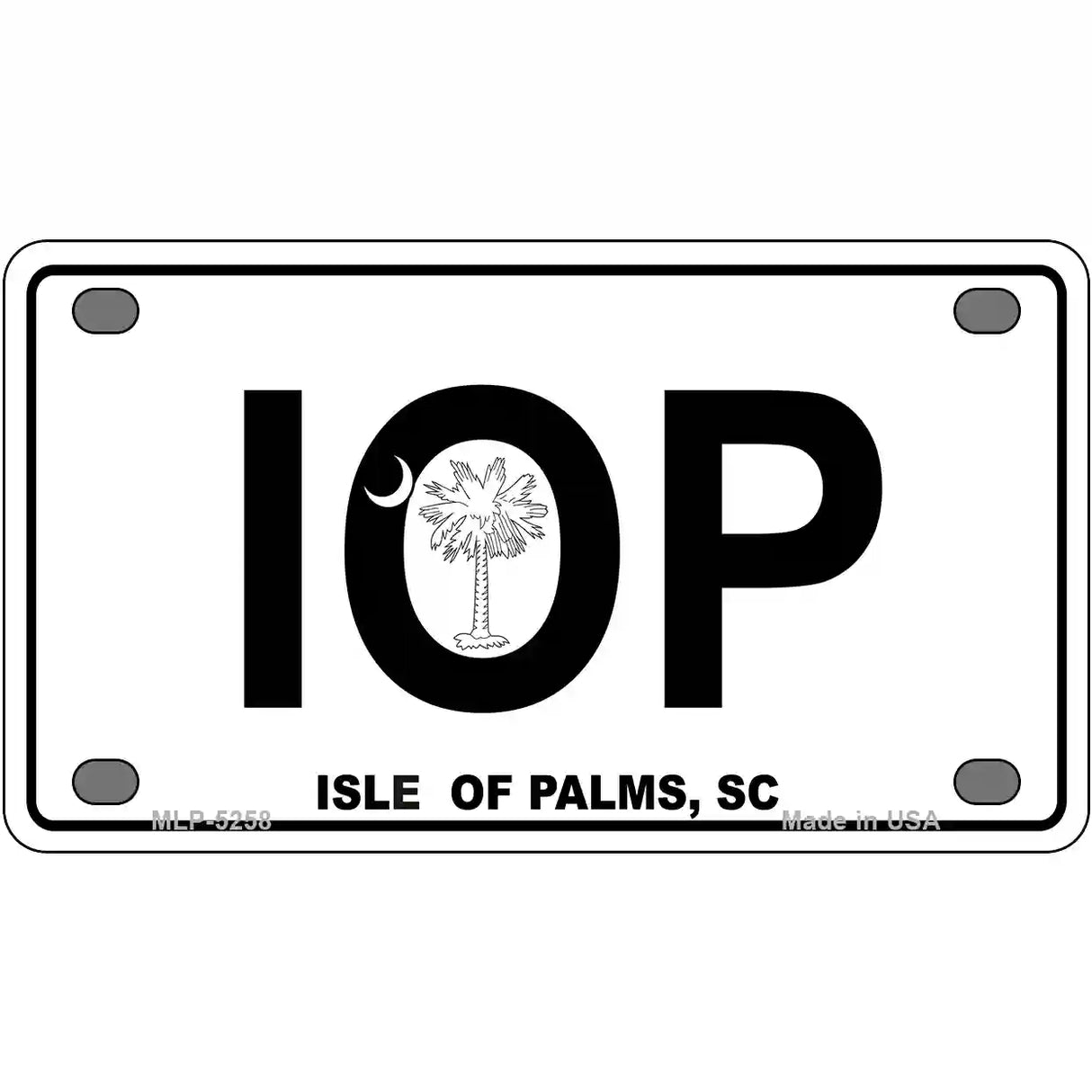 IOP Isle of Palms Metal Novelty License Plate 4" x 2.2" (MLP)