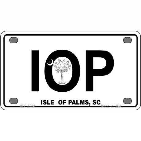 IOP Isle of Palms Metal Novelty License Plate 4" x 2.2" (MLP)