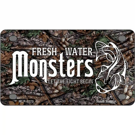 Fresh Water Monsters Metal Novelty License Plate 4" x 2.2" (MLP)