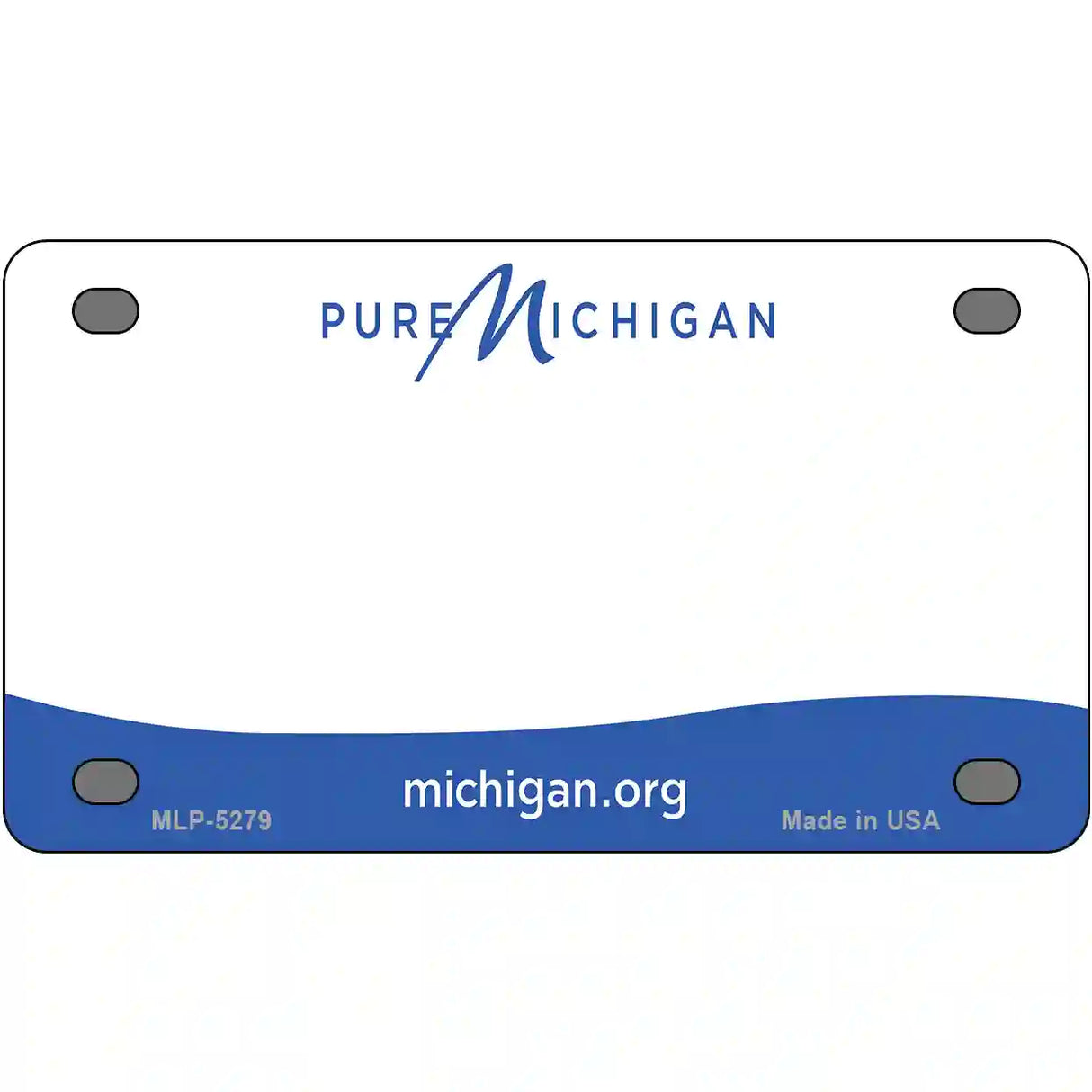 Pure Michigan Blank Novelty Metal License Plate 4" x 2.2" (MLP)