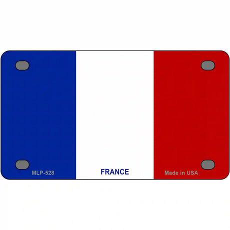 France Flag Metal Novelty License Plate 4" x 2.2" (MLP)