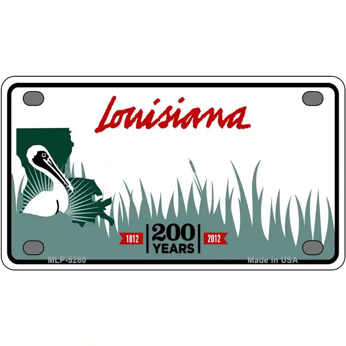 Louisiana 200 Years Blank Novelty Metal License Plate 4" x 2.2" (MLP)