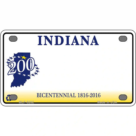 Indiana State Bicentennial Novelty Metal License Plate 4" x 2.2" (MLP)