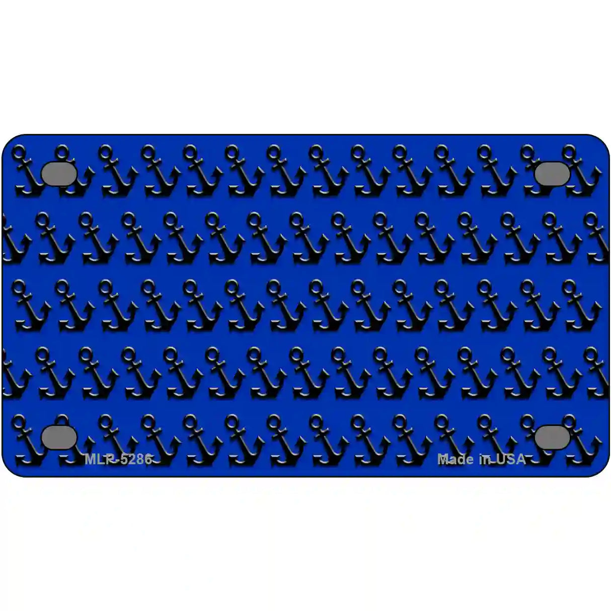 Blue Black Anchor Metal Novelty License Plate 4" x 2.2" (MLP)