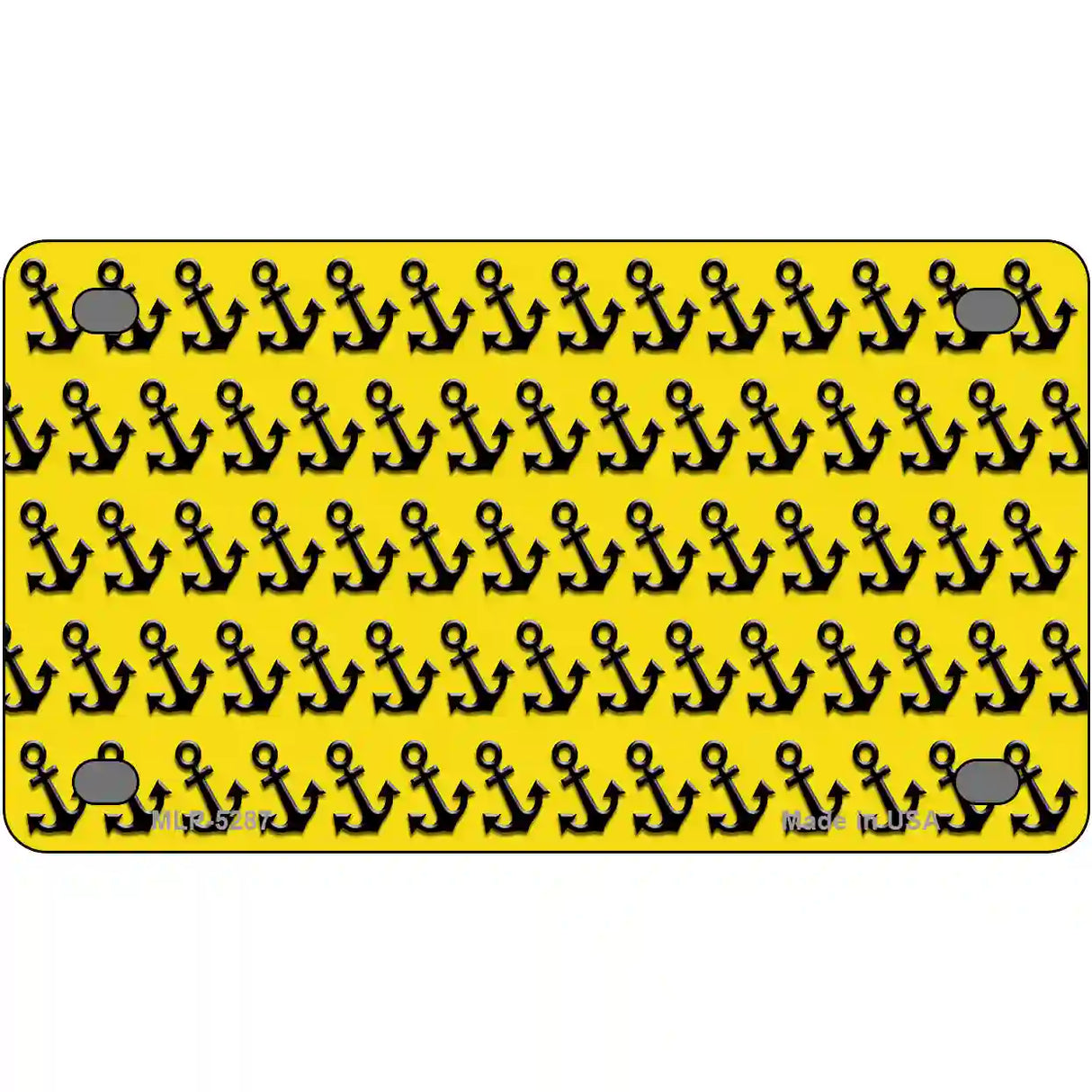 Yellow Black Anchor Metal Novelty License Plate 4" x 2.2" (MLP)