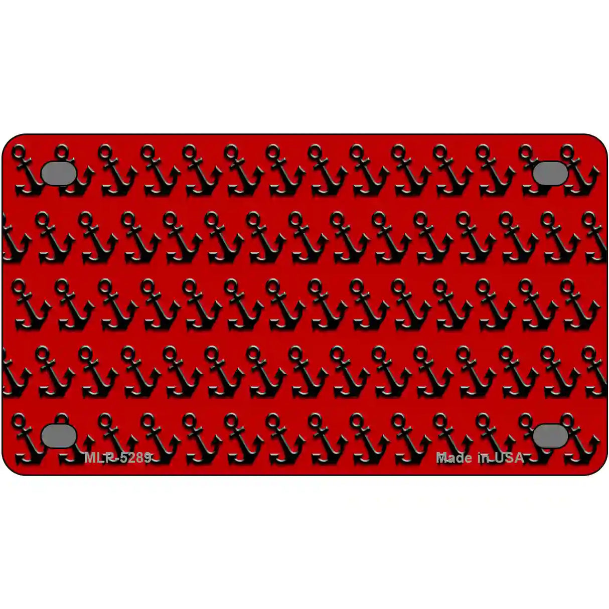 Red Black Anchor Metal Novelty License Plate 4" x 2.2" (MLP)