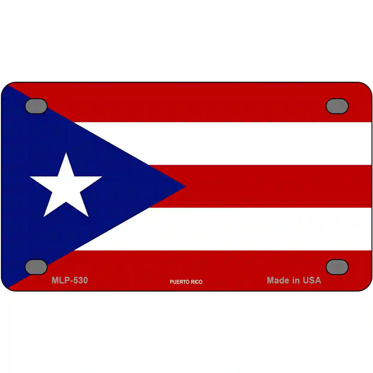 Puerto Rico Flag Metal Novelty License Plate 4" x 2.2" (MLP)