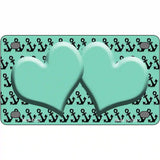 Mint Black Anchor Mint Heart Center Metal Novelty License Plate 4" x 2.2" (MLP)