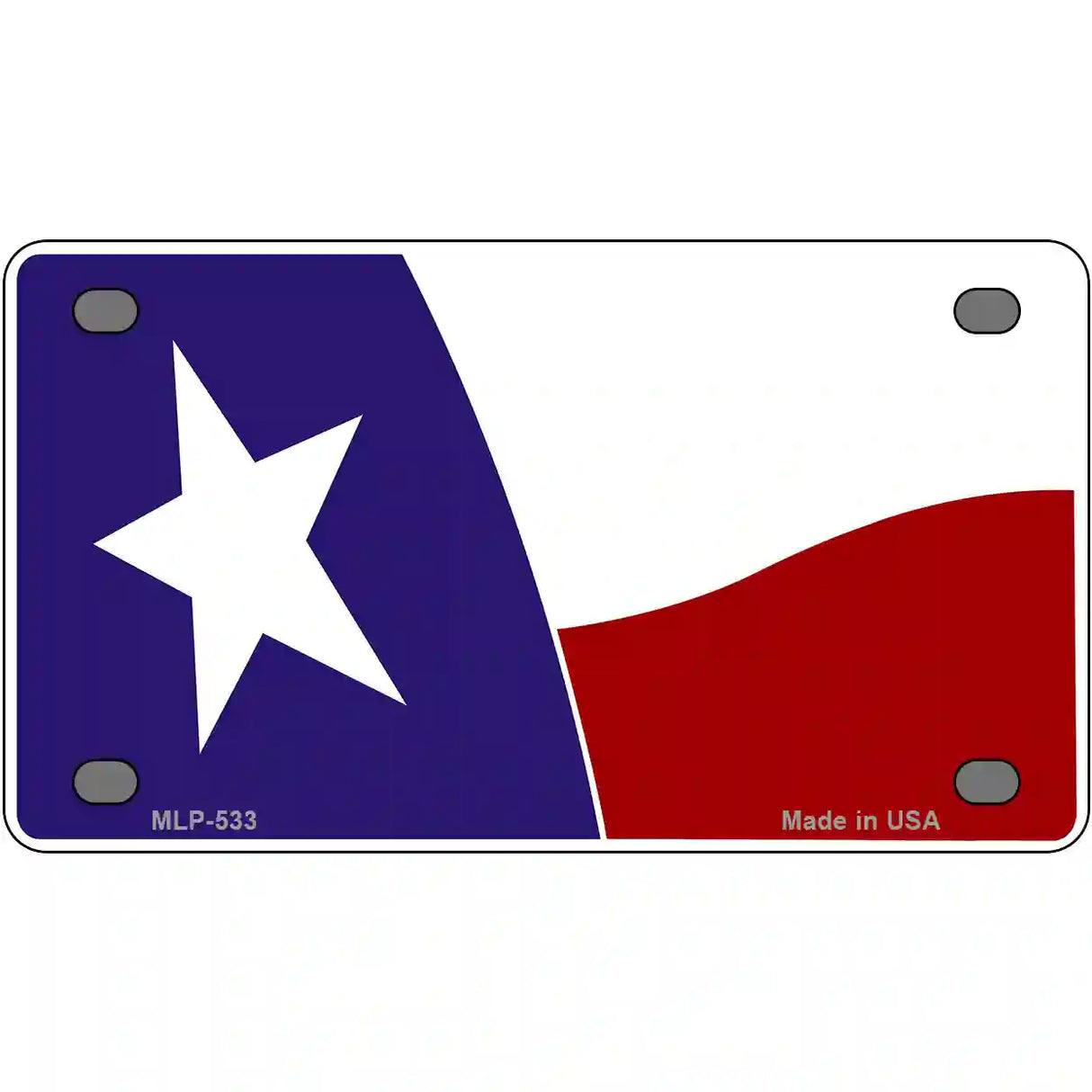 Texas State Flag Waving Metal Novelty License Plate 4" x 2.2" (MLP)