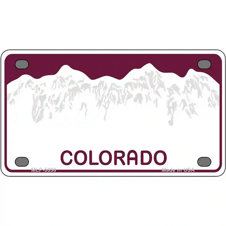 Colorado Novelty State Blank Metal License Plate 4" x 2.2" (MLP)