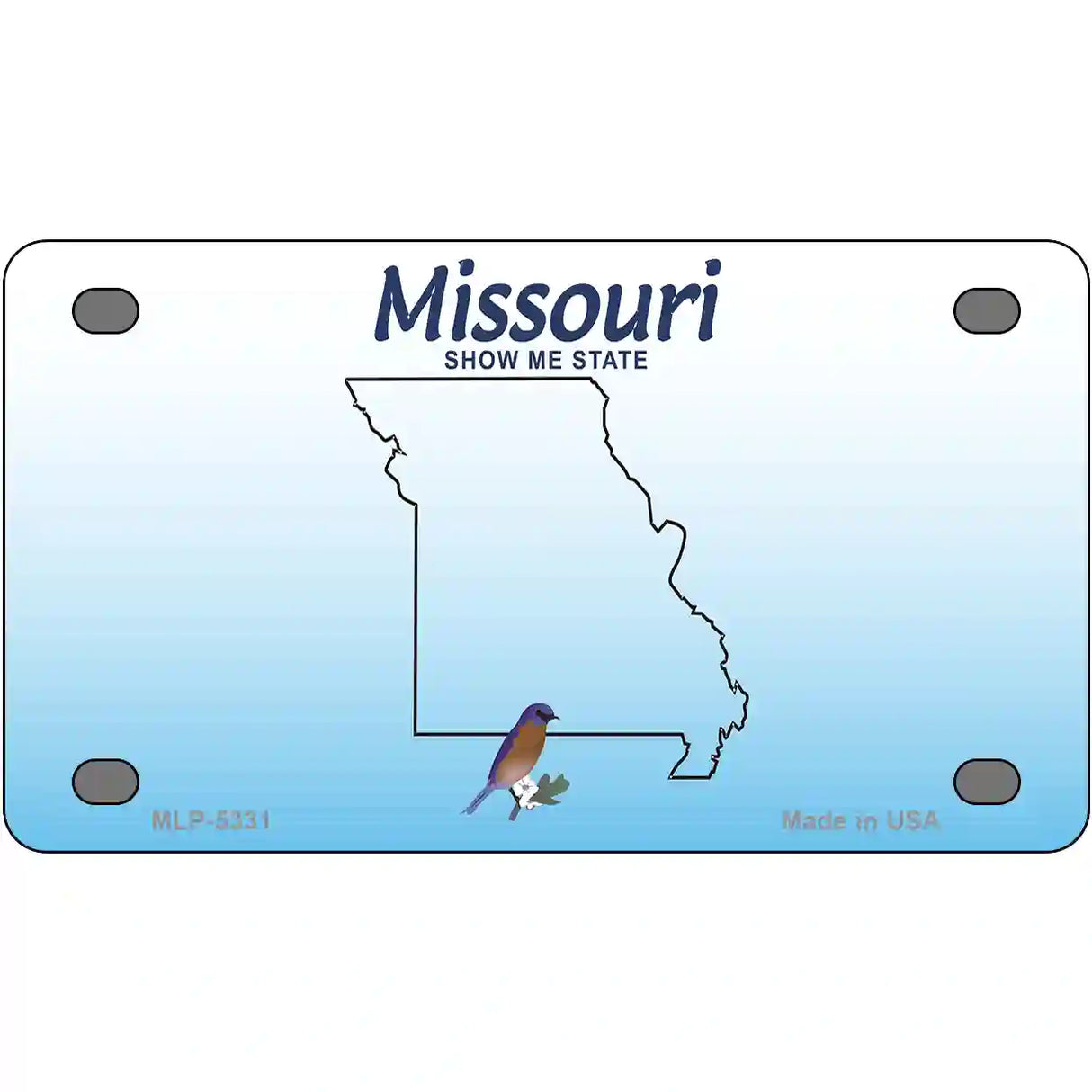 Missouri Blue Blank Novelty Metal License Plate 4" x 2.2" (MLP)