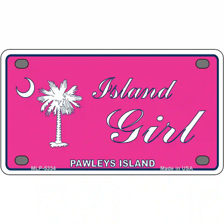 Island Girl Pink Metal Novelty License Plate 4" x 2.2" (MLP)