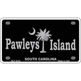 Pawleys Island Black Metal Novelty License Plate 4" x 2.2" (MLP)