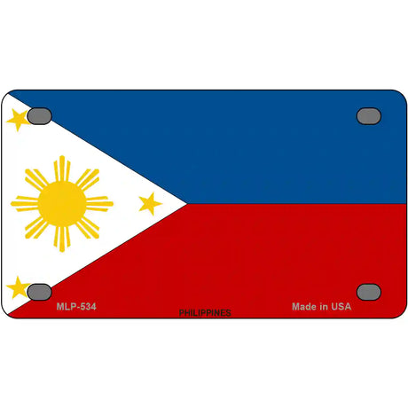 Philippines Flag Metal Novelty License Plate 4" x 2.2" (MLP)