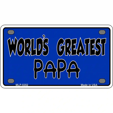 Worlds Greatest PaPa Metal Novelty License Plate 4" x 2.2" (MLP)