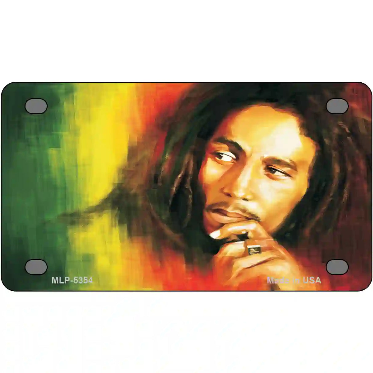 Bob Marley Novelty Metal License Plate 4" x 2.2" (MLP)