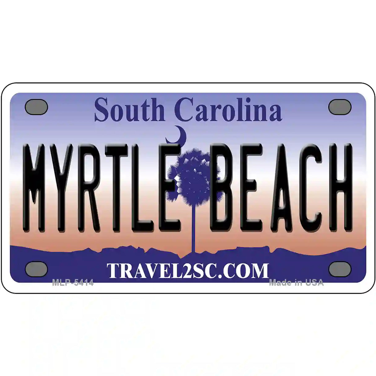 Myrtle Beach South Carolina Metal Novelty License Plate 4" x 2.2" (MLP)