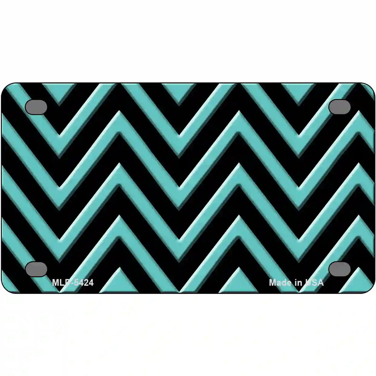 Tiffany Blue Chevron Metal Novelty License Plate 4" x 2.2" (MLP)