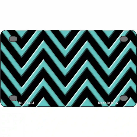 Tiffany Blue Chevron Metal Novelty License Plate 4" x 2.2" (MLP)