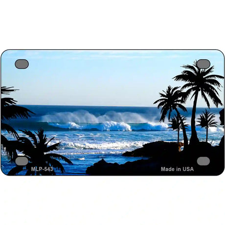 Ocean Wave Metal Novelty License Plate 4" x 2.2" (MLP)