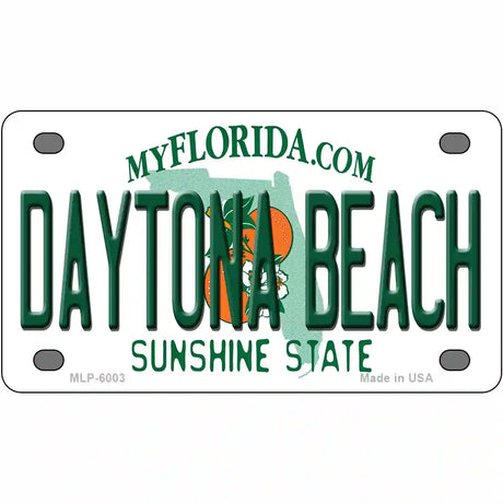 Daytona Beach Florida Novelty Metal License Plate 4" x 2.2" (MLP)