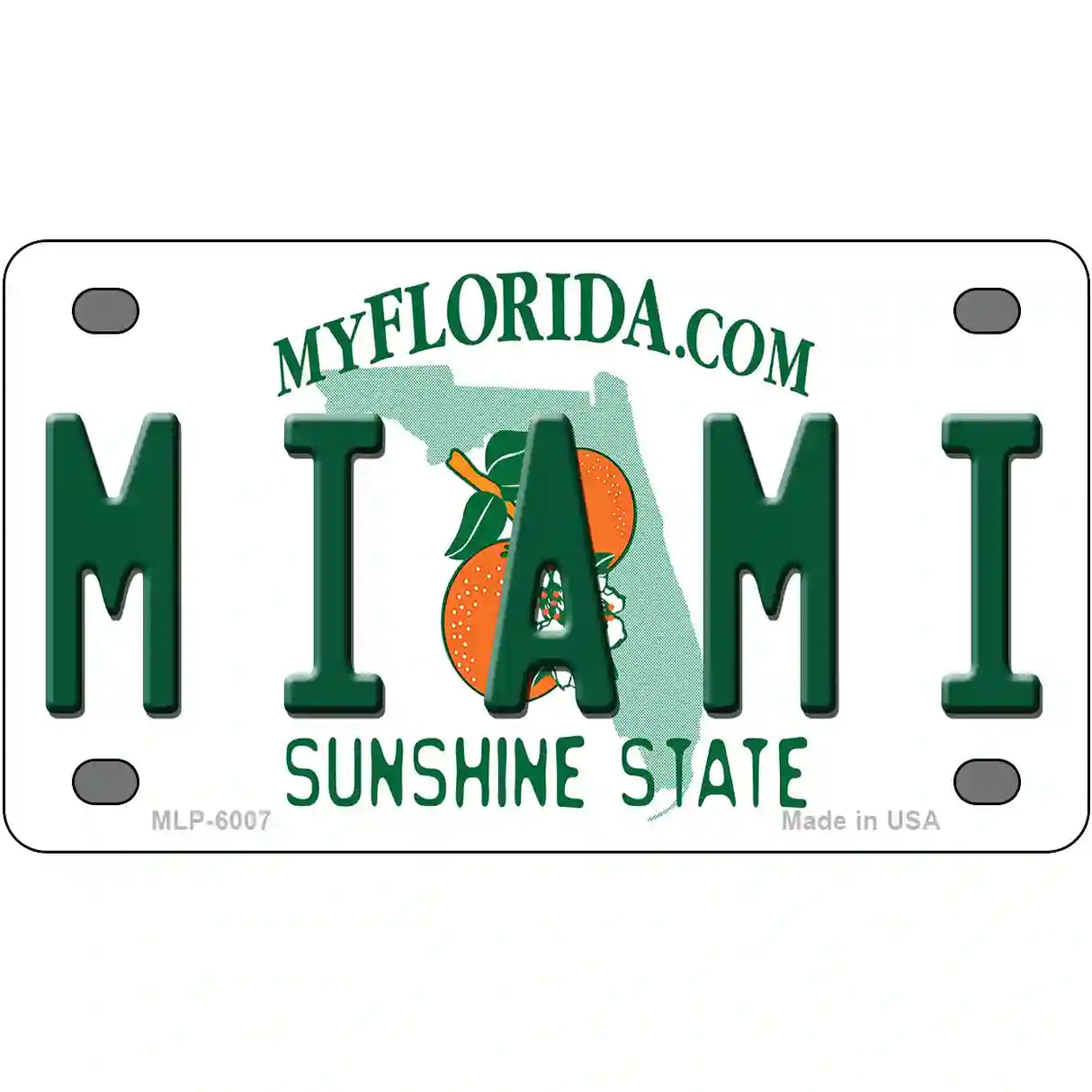 Miami Florida Novelty Metal License Plate 4" x 2.2" (MLP)