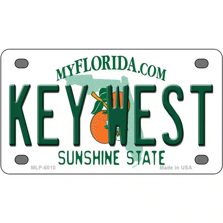 Key West Florida Novelty Metal License Plate 4" x 2.2" (MLP)