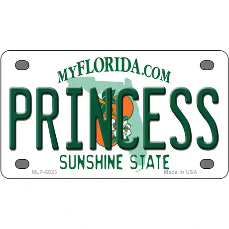 Princess Florida Novelty Metal License Plate 4" x 2.2" (MLP)