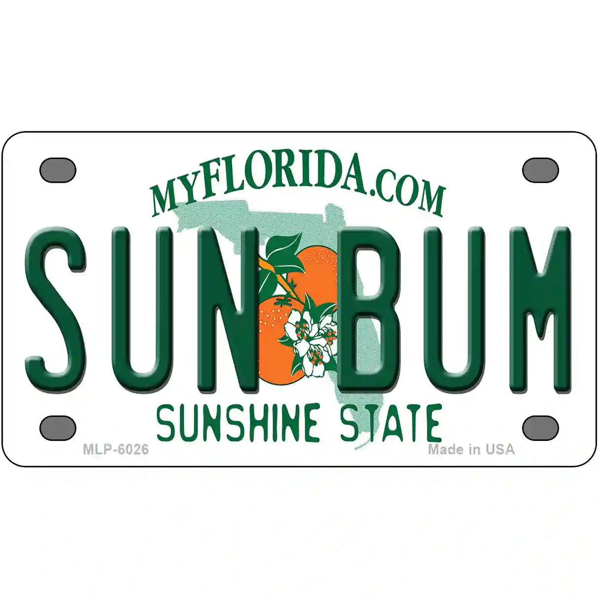 Sun Bum Florida Novelty Metal License Plate 4" x 2.2" (MLP)