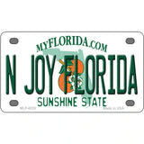 N Joy Florida Novelty Metal License Plate 4" x 2.2" (MLP)