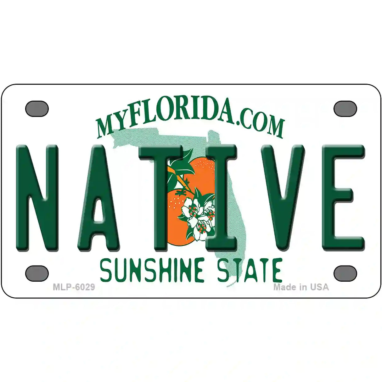 Native Florida Novelty Metal License Plate 4" x 2.2" (MLP)