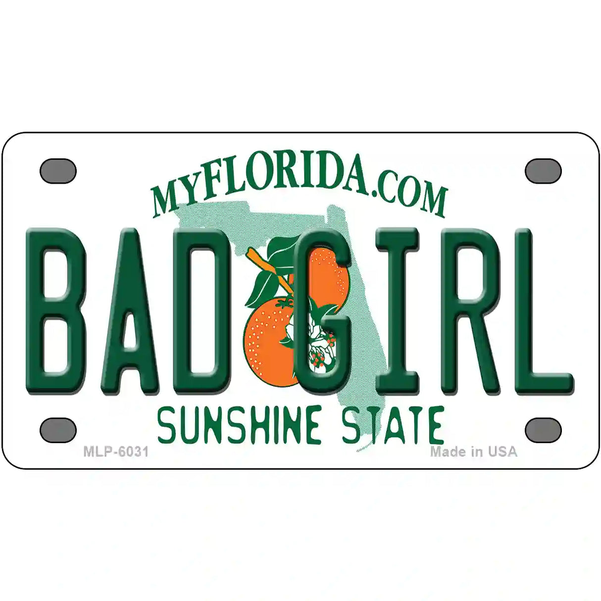 Bad Girl Florida Novelty Metal License Plate 4" x 2.2" (MLP)