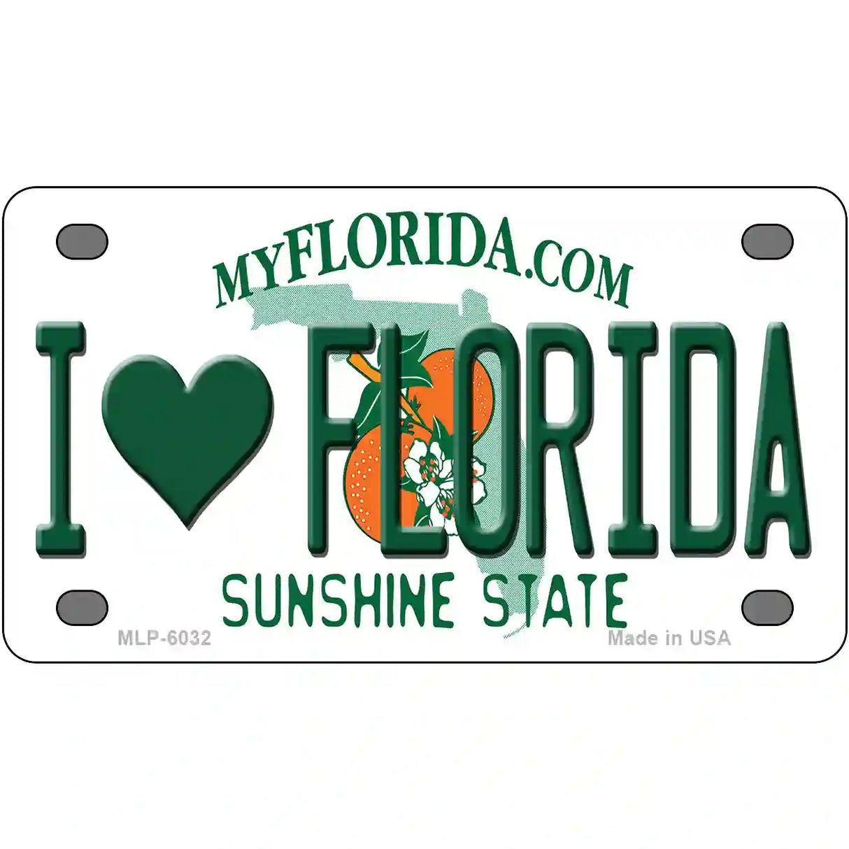 I Love Florida Novelty Metal License Plate 4" x 2.2" (MLP)