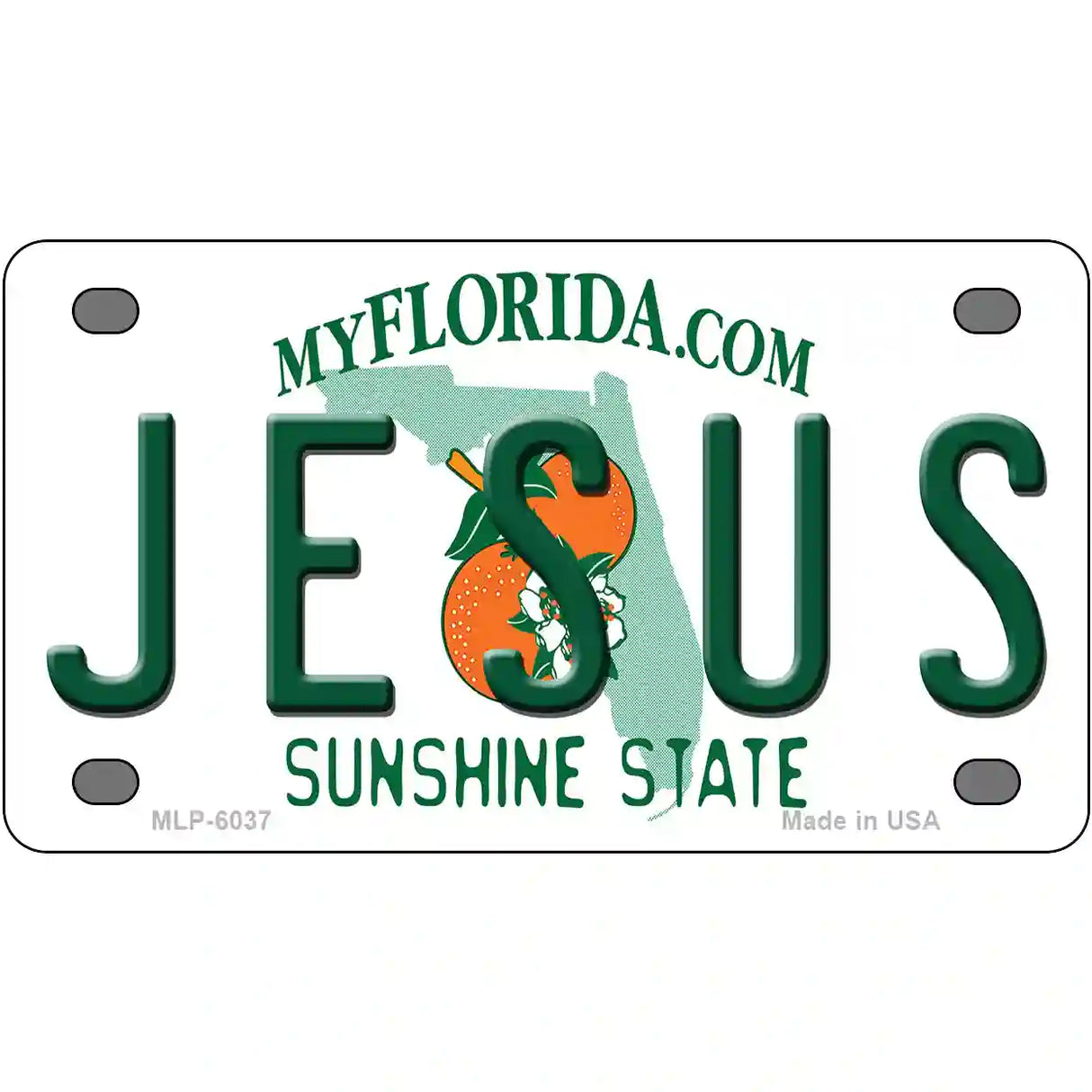 Jesus Florida Novelty Metal License Plate 4" x 2.2" (MLP)